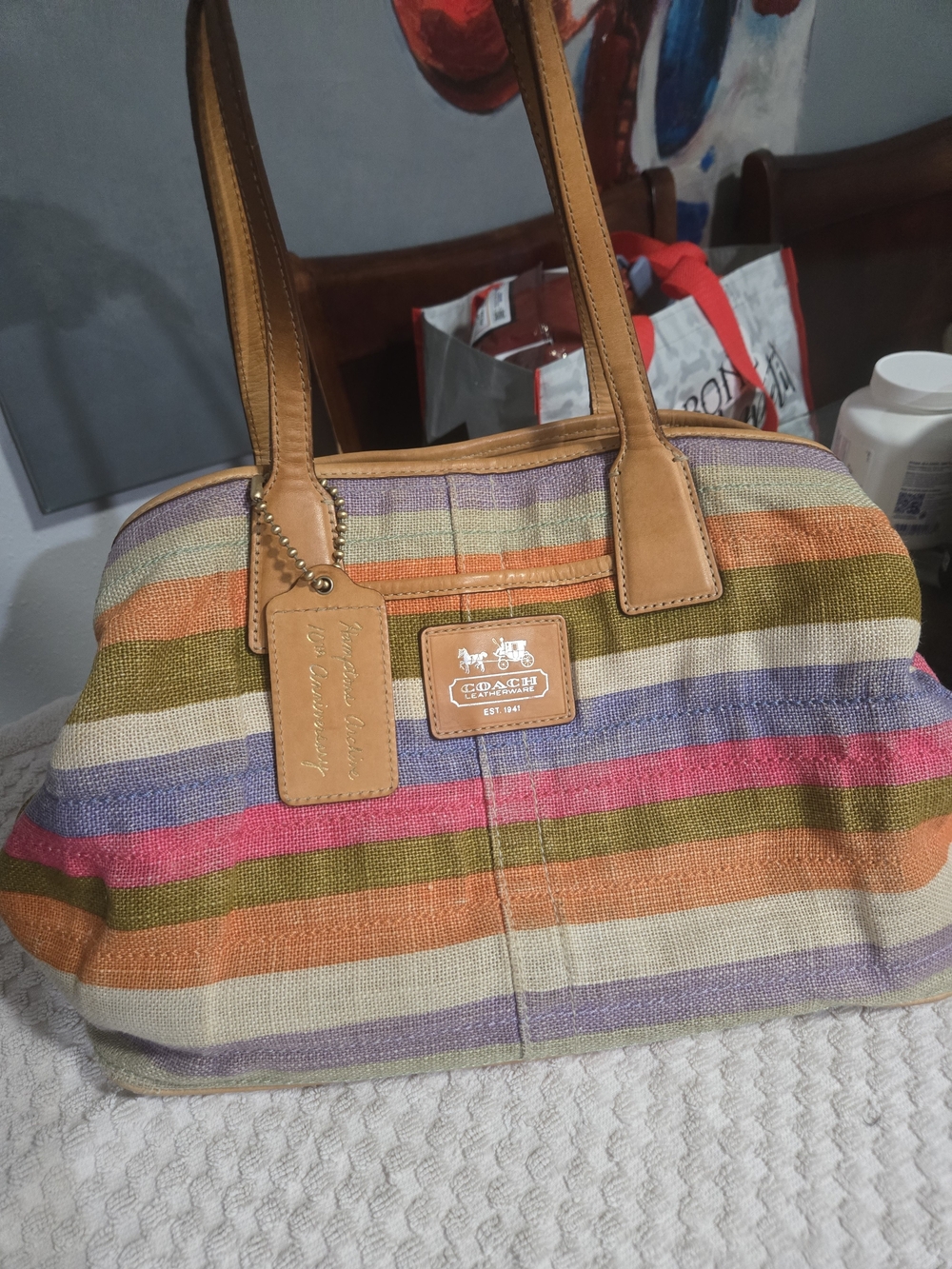 Authentic Coach 10th Anniversary Hamptons Archive Carryall Satchel Model #13487